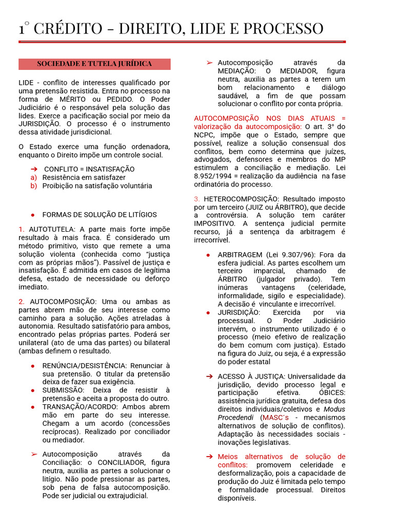 Direito, Lide e Processo | PDF | Jurisdição | Juiz