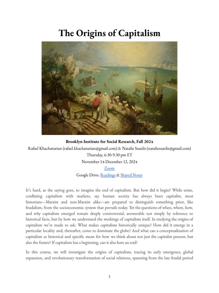 Exploring Capitalism's Historical Roots | PDF | Capitalism | Karl Marx