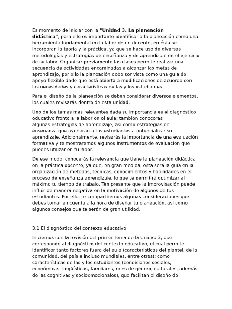 Planeación Didáctica en la Educación | PDF | Plan de estudios | Enseñando