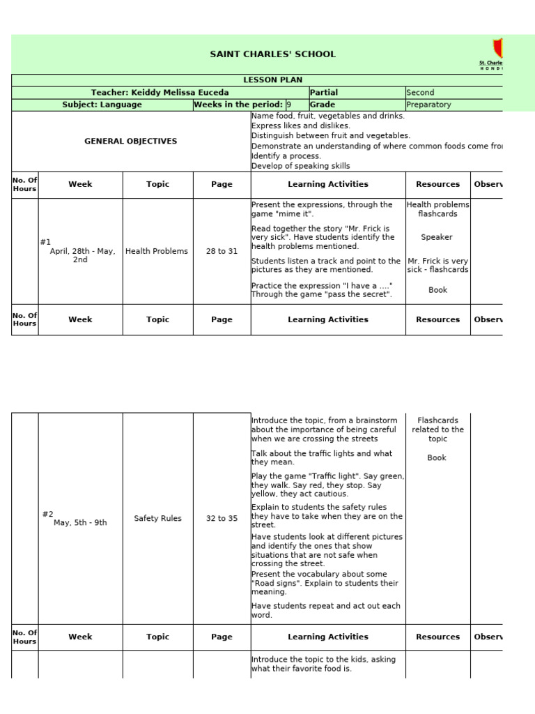 Language and Math Lesson Plan for Kids | PDF | Phonics | Learning