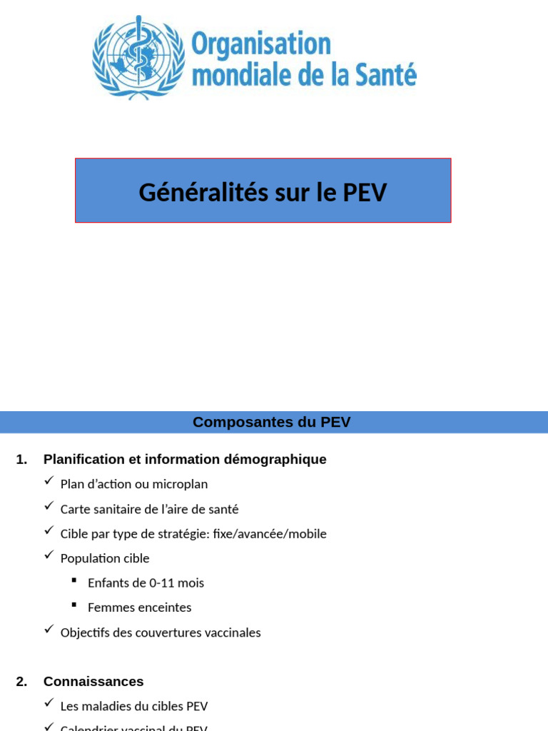 Composantes du PEV et Vaccination | PDF | Vaccination | Vomissement