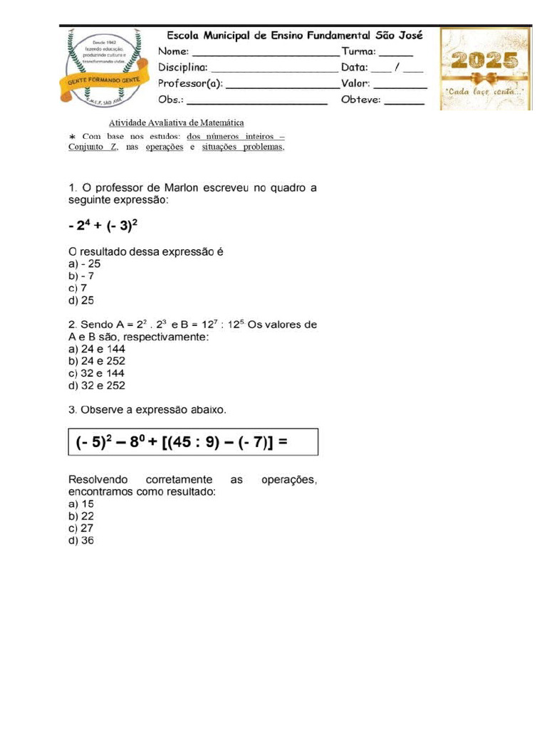 Prova Parte 1 | PDF