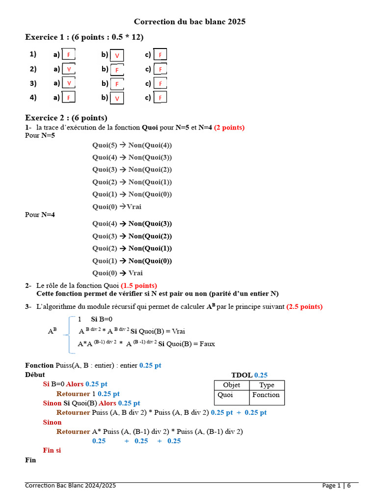 Correction Bac Blanc 2025 - Algorithmes | PDF | Logique mathématique ...