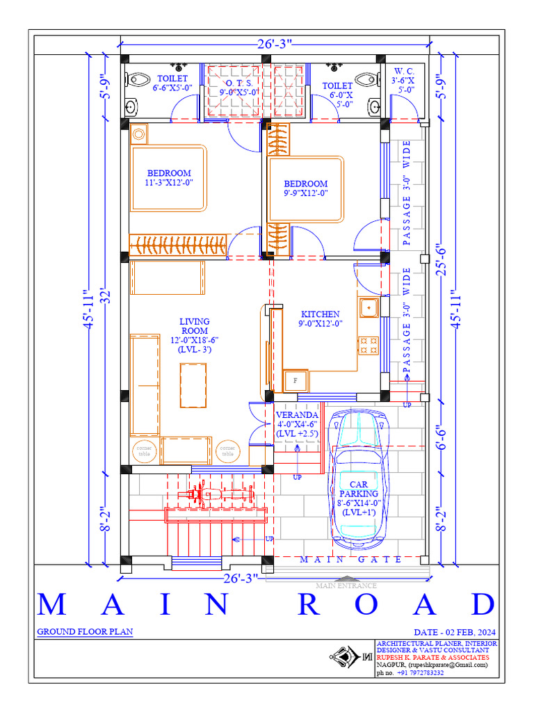 Ground Floor Architectural Plan | PDF
