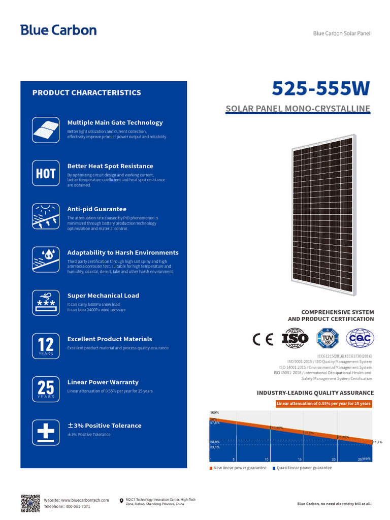 High-Efficiency Blue Carbon Solar Panels | PDF | Solar Panel | Electricity