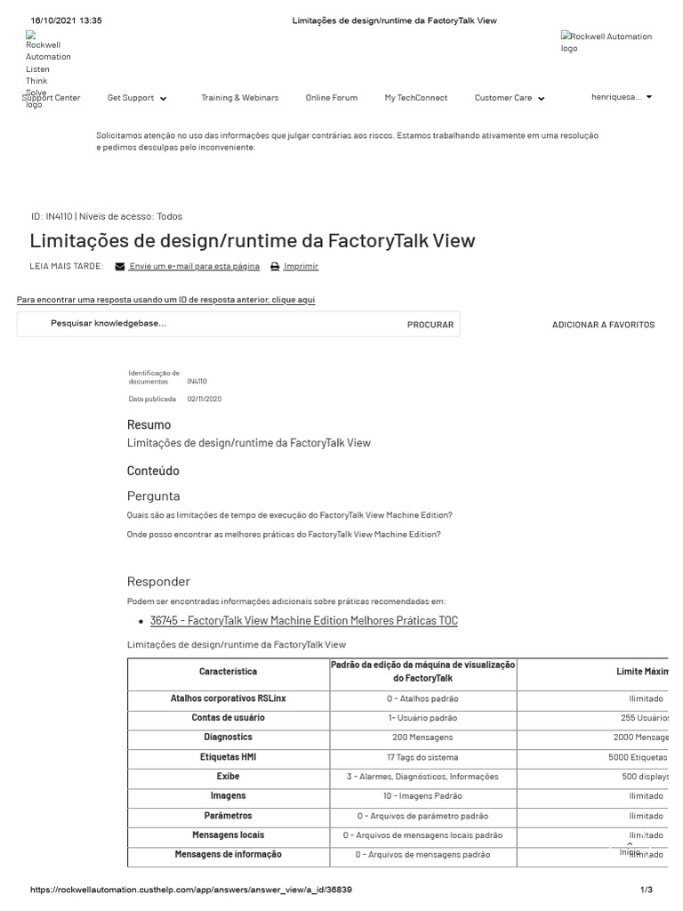 FactoryTalk View Machine Edition Design Runtime Limitations | PDF ...
