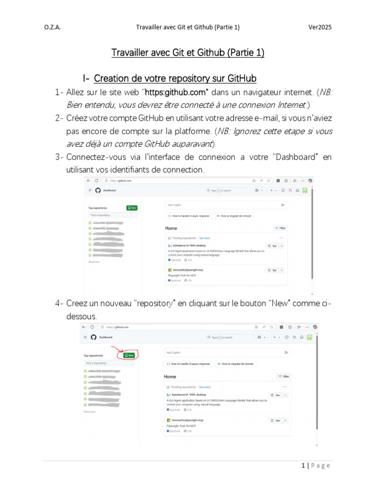 Guide Git et GitHub : Création de Repository | PDF | Logiciel ...