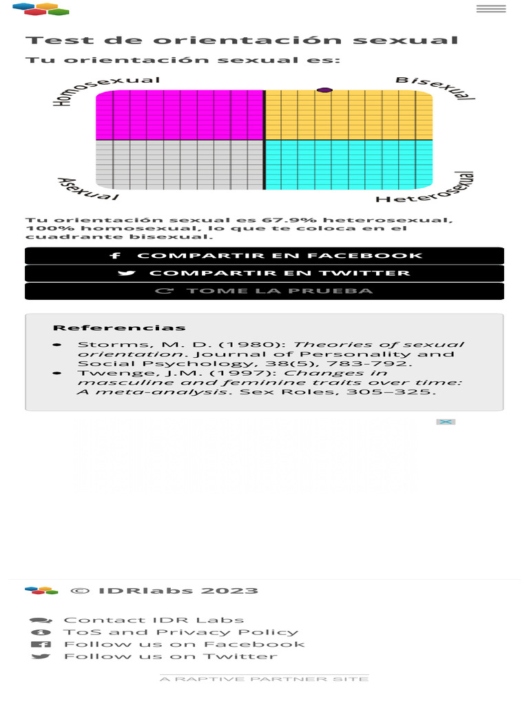 Test de Orientación Sexual IDRlabs | PDF