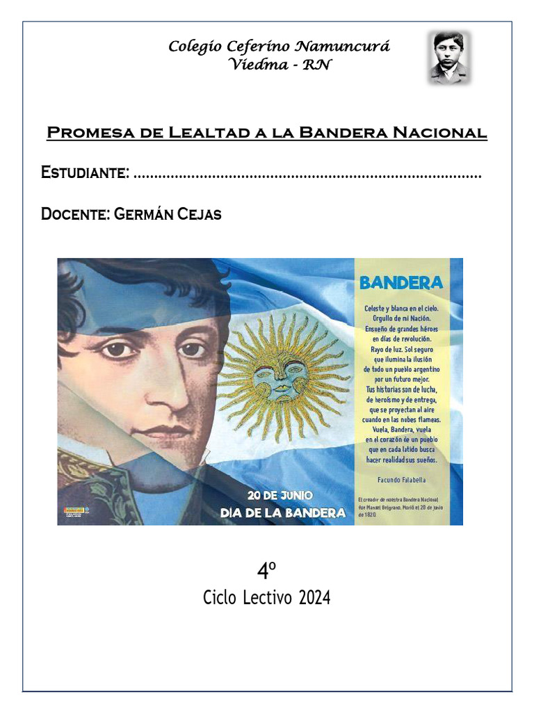 Cuadernillo Promesa a la Bandera | PDF