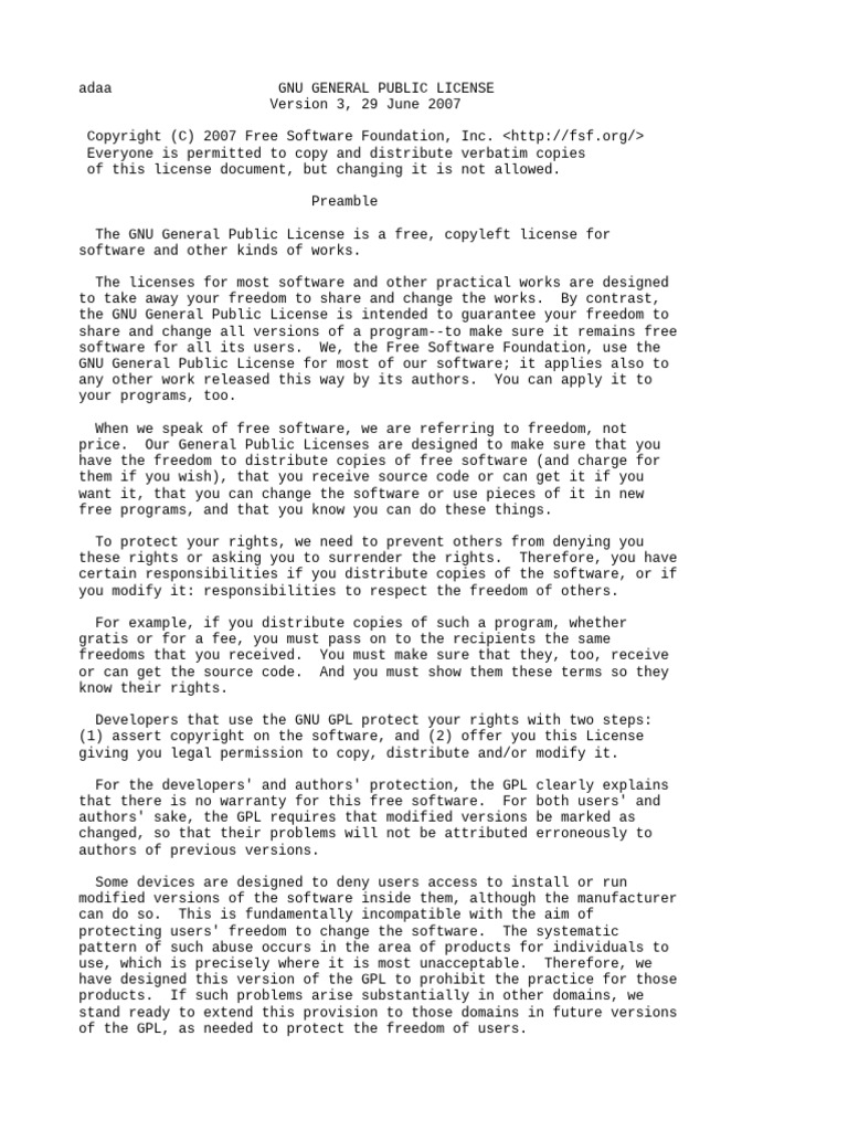 GNU General Public License v3 Overview | PDF | License | Free Software