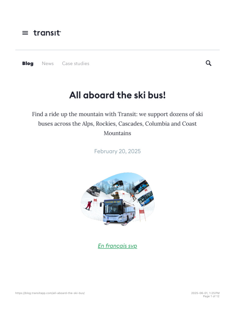 Transit - All Aboard The Ski Bus! | PDF | Bus Transport | Transport