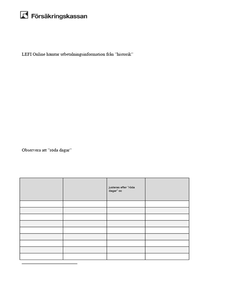 Lefi Online Utbetalningsinformation 2025 | PDF