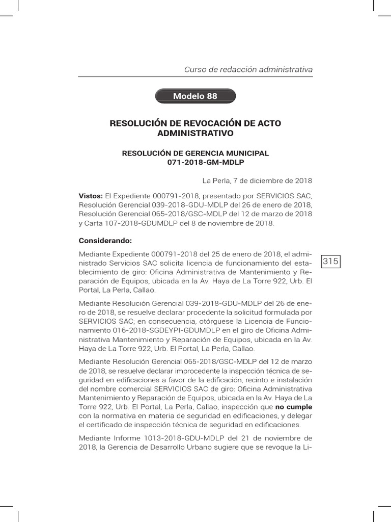 Revocación de Licencia Administrativa | PDF | Gobierno