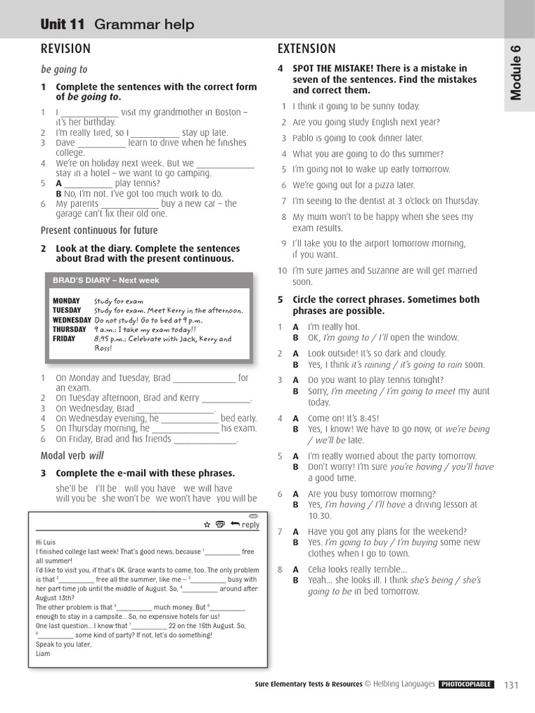 S Elem M6 U11 GrammarHelp | PDF