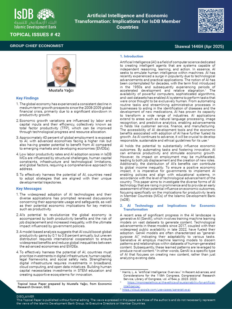 Topical Issue # 42 - Artificial Intelligence and Economic ...
