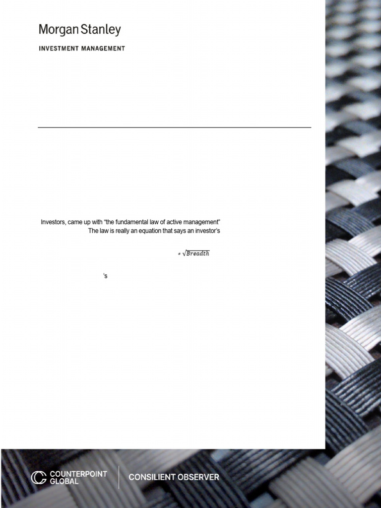 Dispersion and Alpha Conversion | PDF | Investing | Investment Management