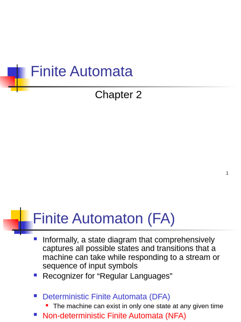 Finite Automata Overview and Examples | PDF | Automata Theory ...