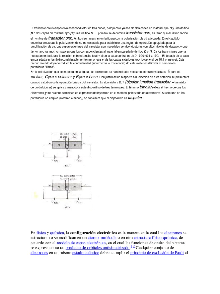 El Transistor Es Un Dispositivo Semiconductor de Tres Capas | PDF ...