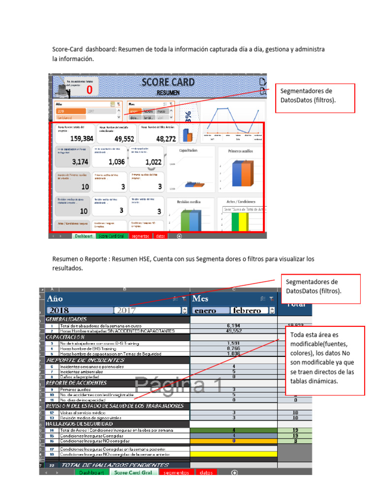 Dashboard HSE: Resumen y Gestión de Datos | PDF