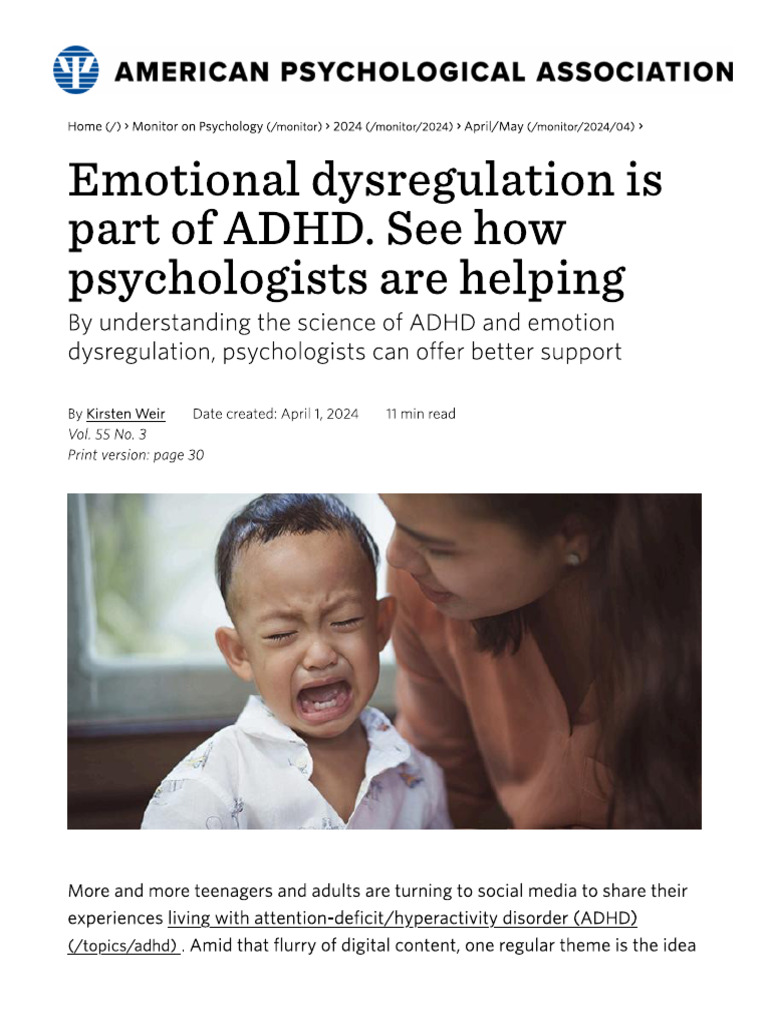 Emotional Dysregulation Is Part of ADHD. See How Psychologists Are ...