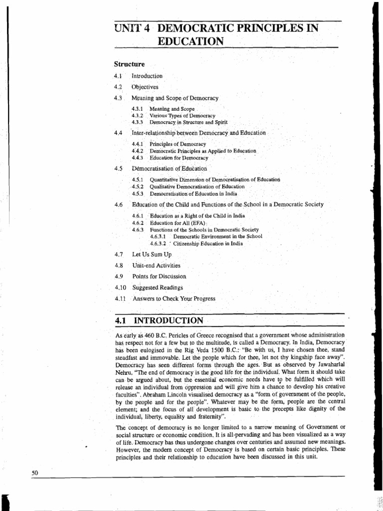 Democratic Principles of Education Democracy Liberty