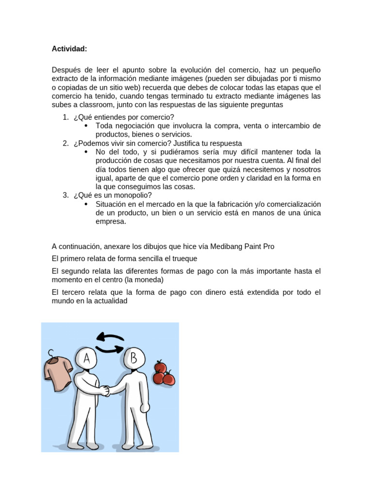 ACTIVIDAD Evolución Del Comercio | PDF