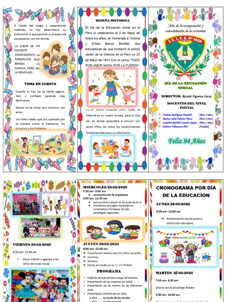 Dia Del Nivel Inicial | PDF | Educación de la primera infancia ...