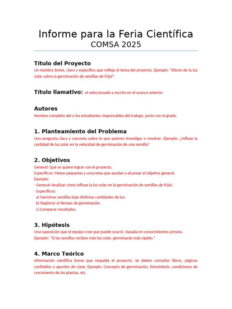 Informe para Feria Científica 2025 | PDF