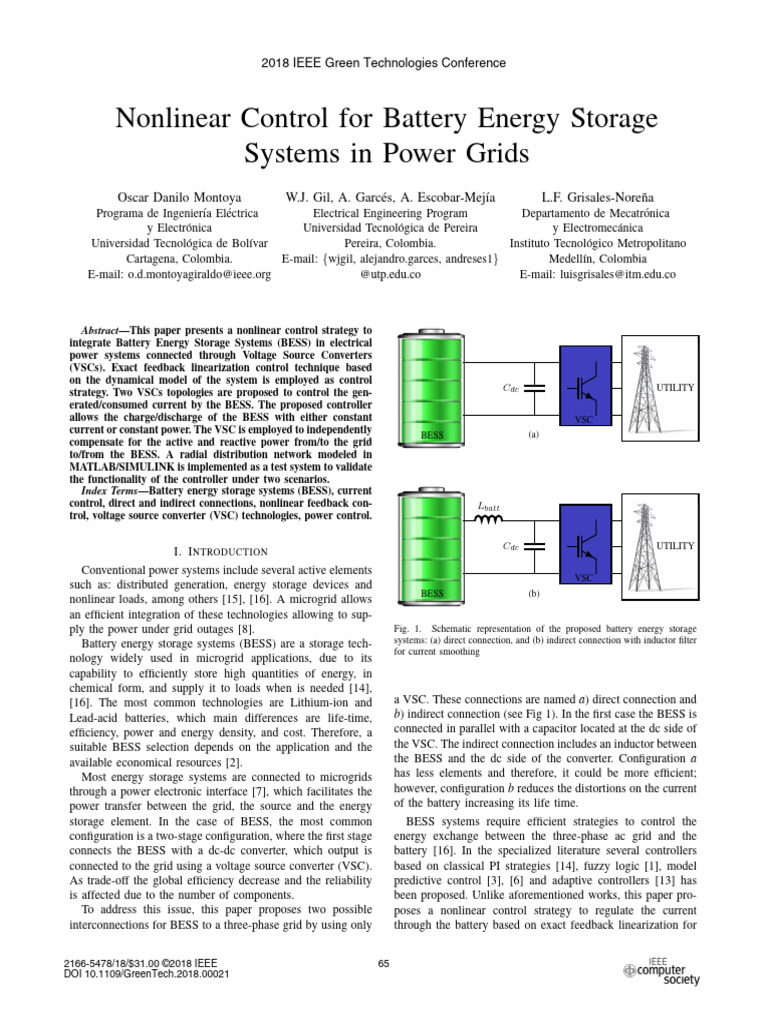 Gallery Detail: Nonlinear Control For Battery Energy Storage Systems In Power Grids