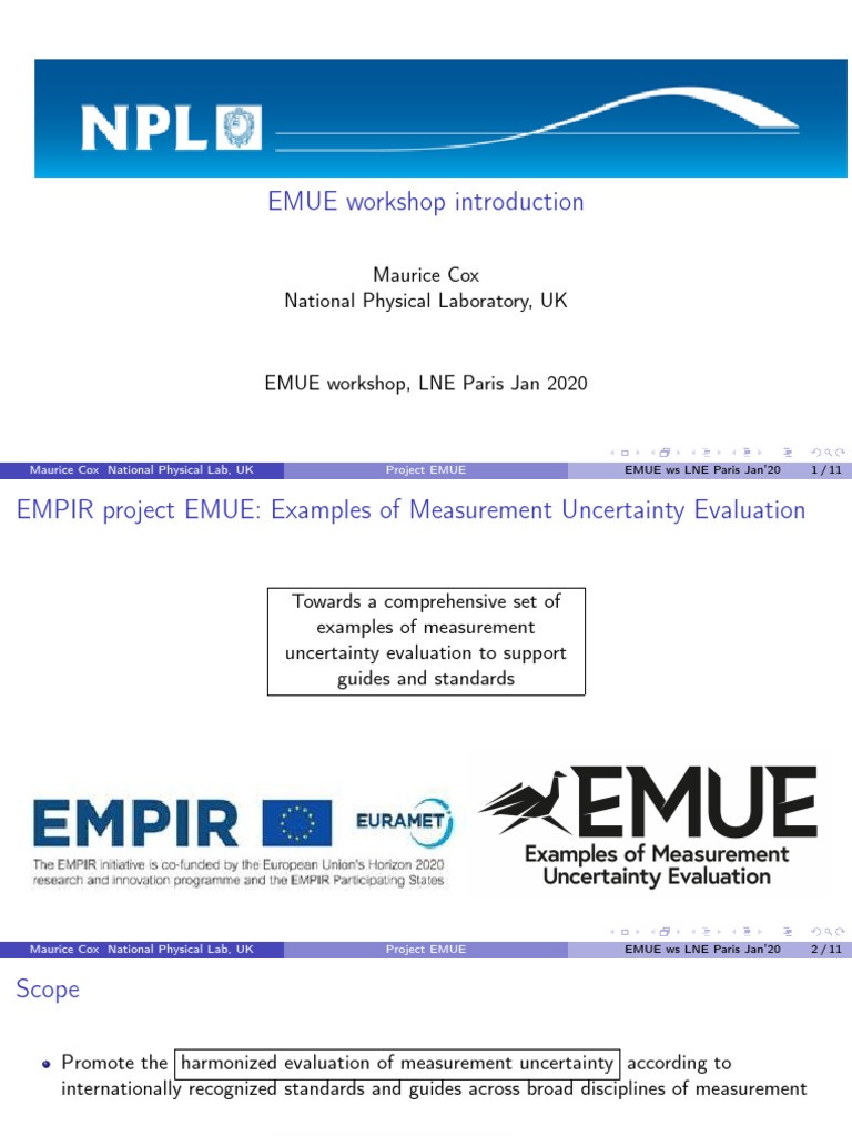 Workshop EMUE Introduction | PDF | Metrology | Calibration