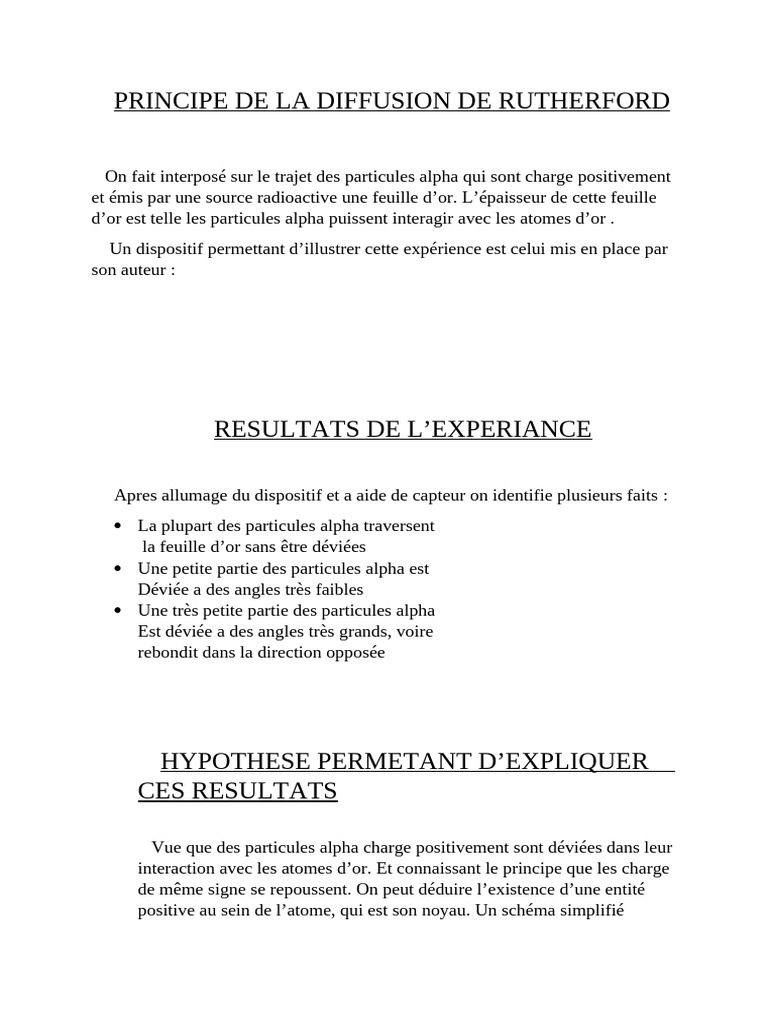 Expérience de diffusion de Rutherford | PDF
