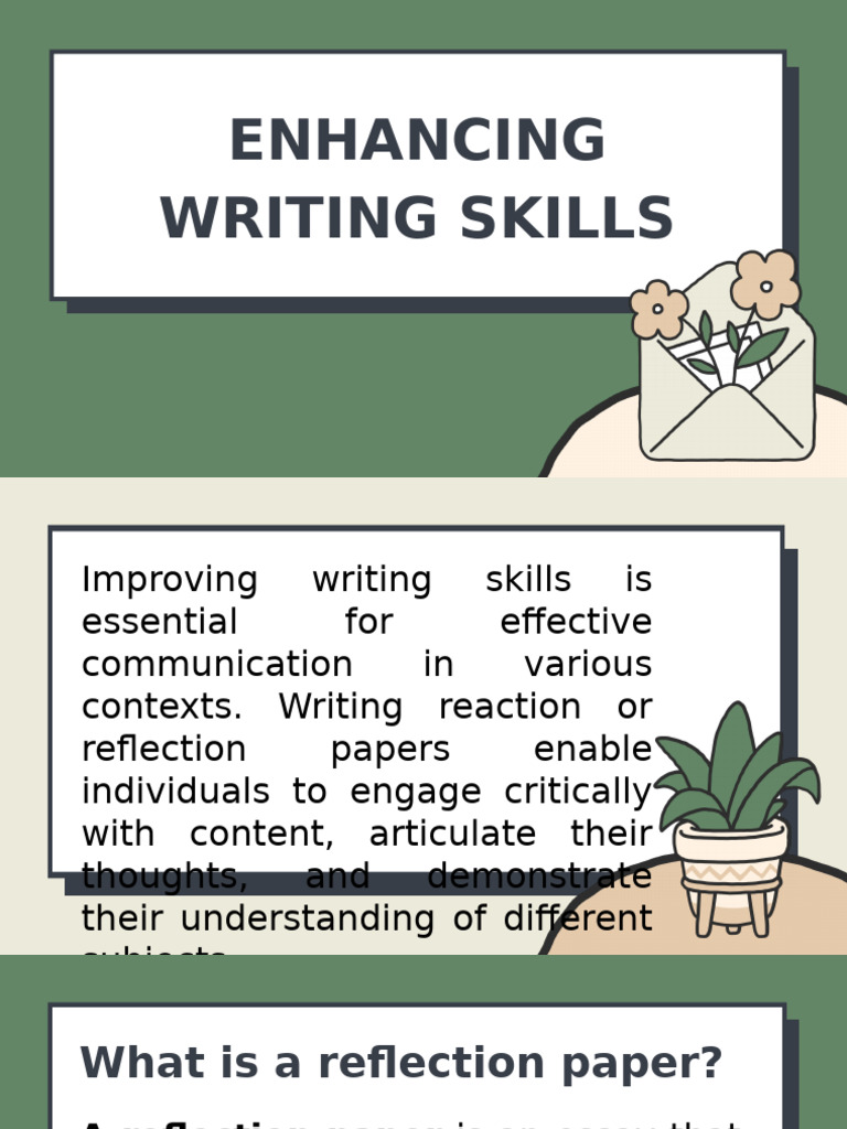 Writing Skills: Reflection Paper Guide | PDF | Proofreading | Essays