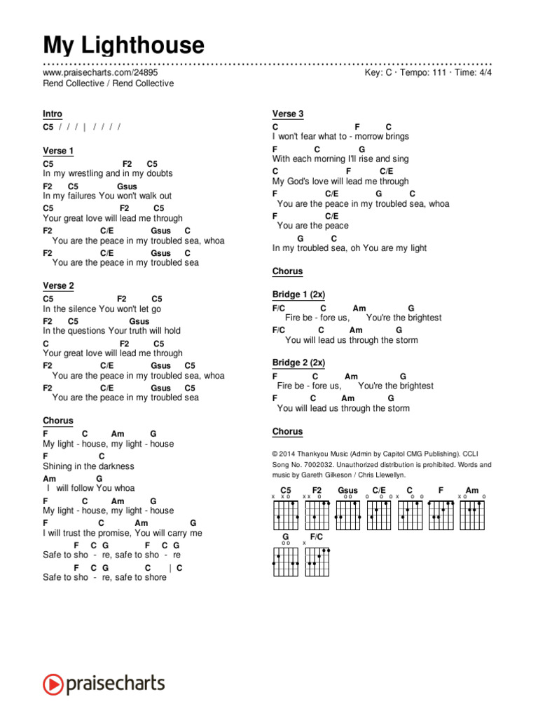 My Lighthouse Chords and Lyrics | PDF | Song Structure | Songs