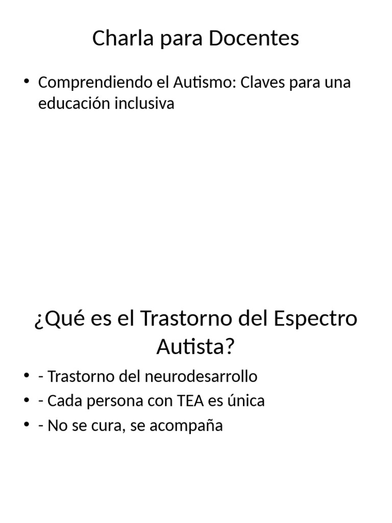 Charla TEA Docentes | PDF
