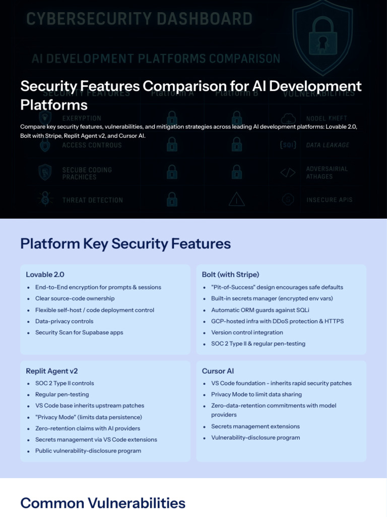 Security Features Comparison for AI Development Platforms | PDF ...