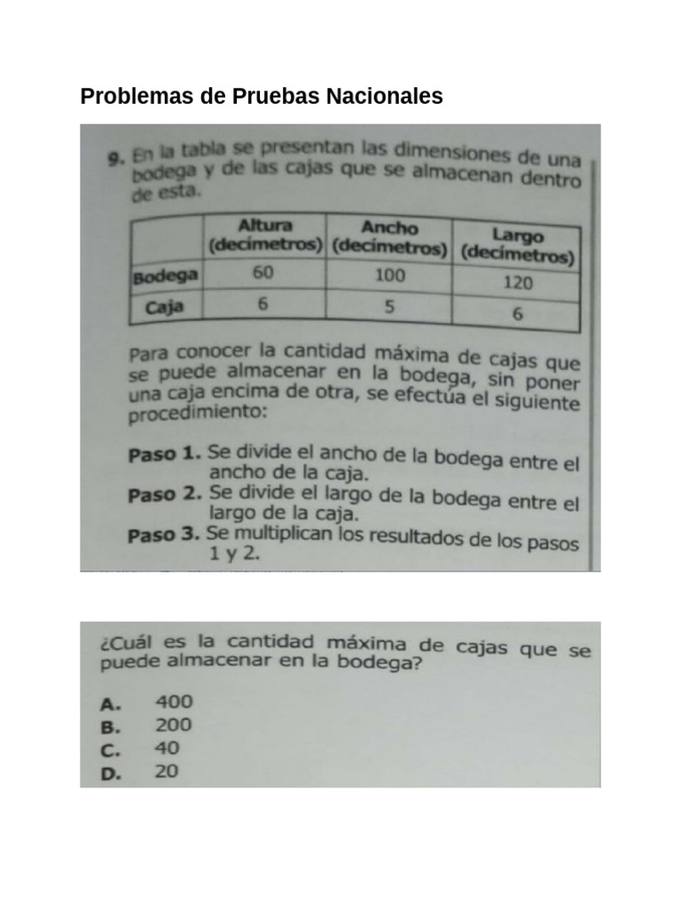 Problemas de Pruebas Nacionales | PDF