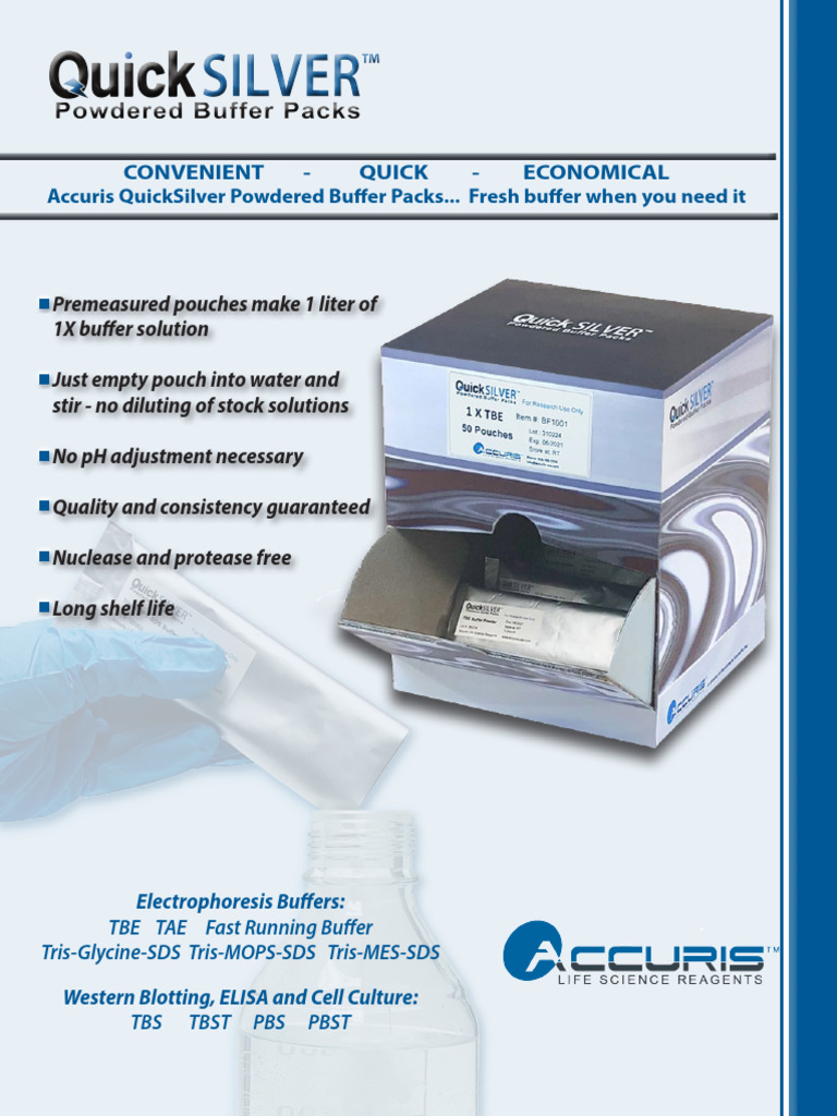 QuickSilver Premeasured Buffer Packs | PDF | Agarose Gel ...