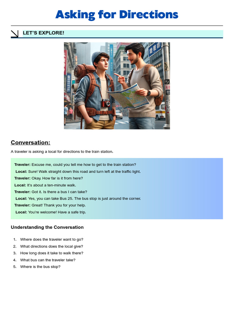 Directions to the Train Station Guide | PDF