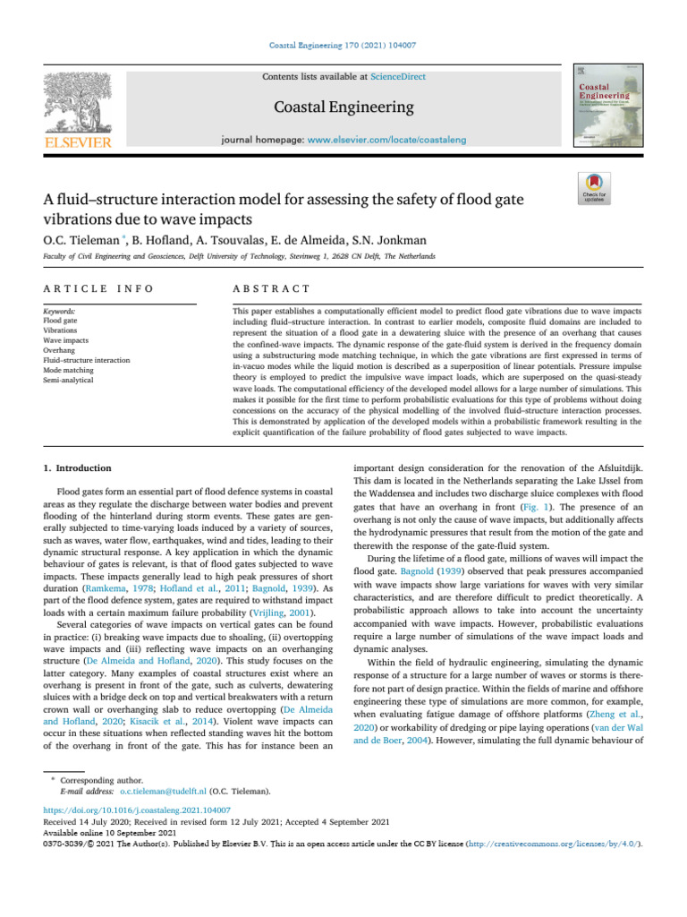 A Fluid Structure Interaction Model For Assessing The Safety 2021 ...