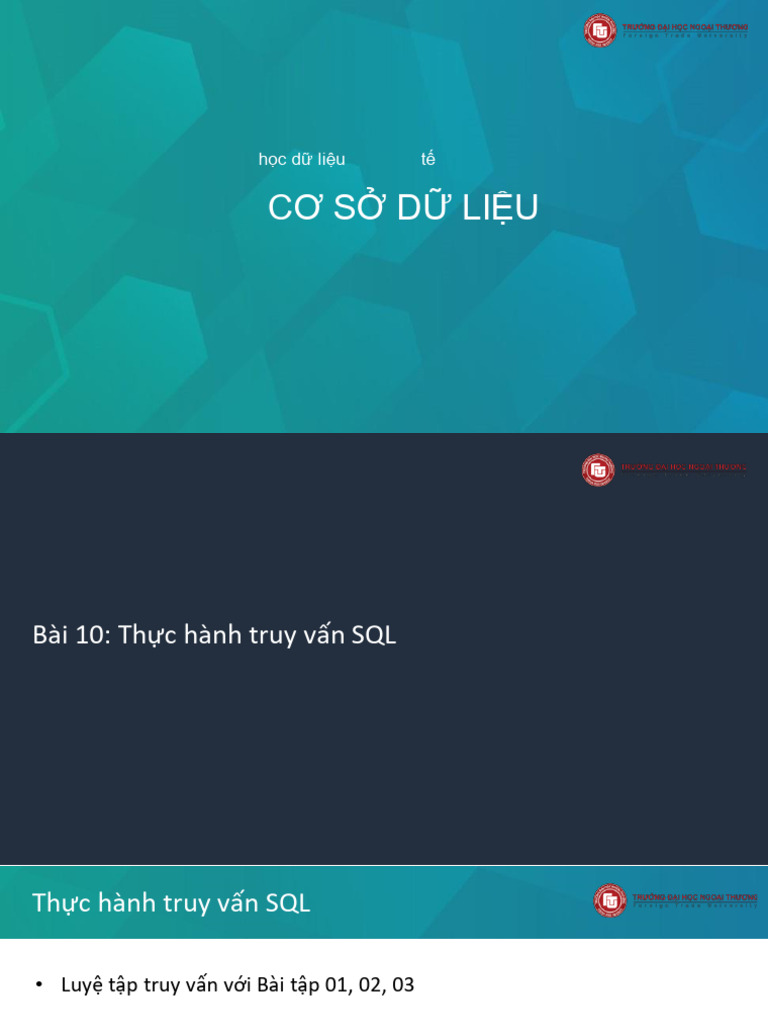 Lecture 10 - SQL Query Practice - For Student | PDF