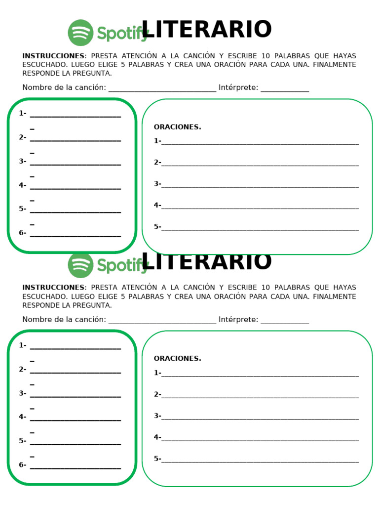 Actividad de Escucha en Spotify | PDF
