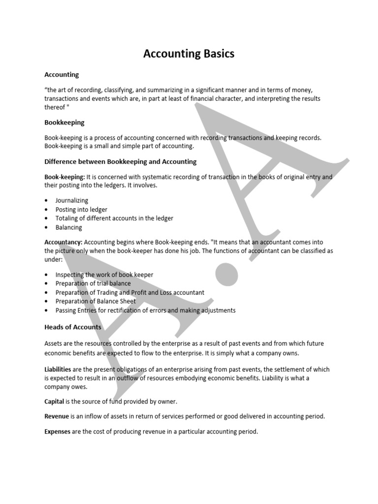 Accounting Basics: Key Concepts Explained | PDF | Debits And Credits ...