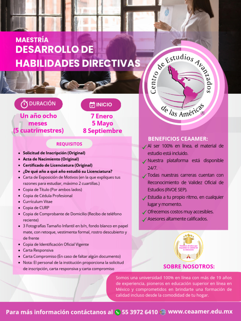 Maestría en Habilidades Directivas Online | PDF | Plan de estudios