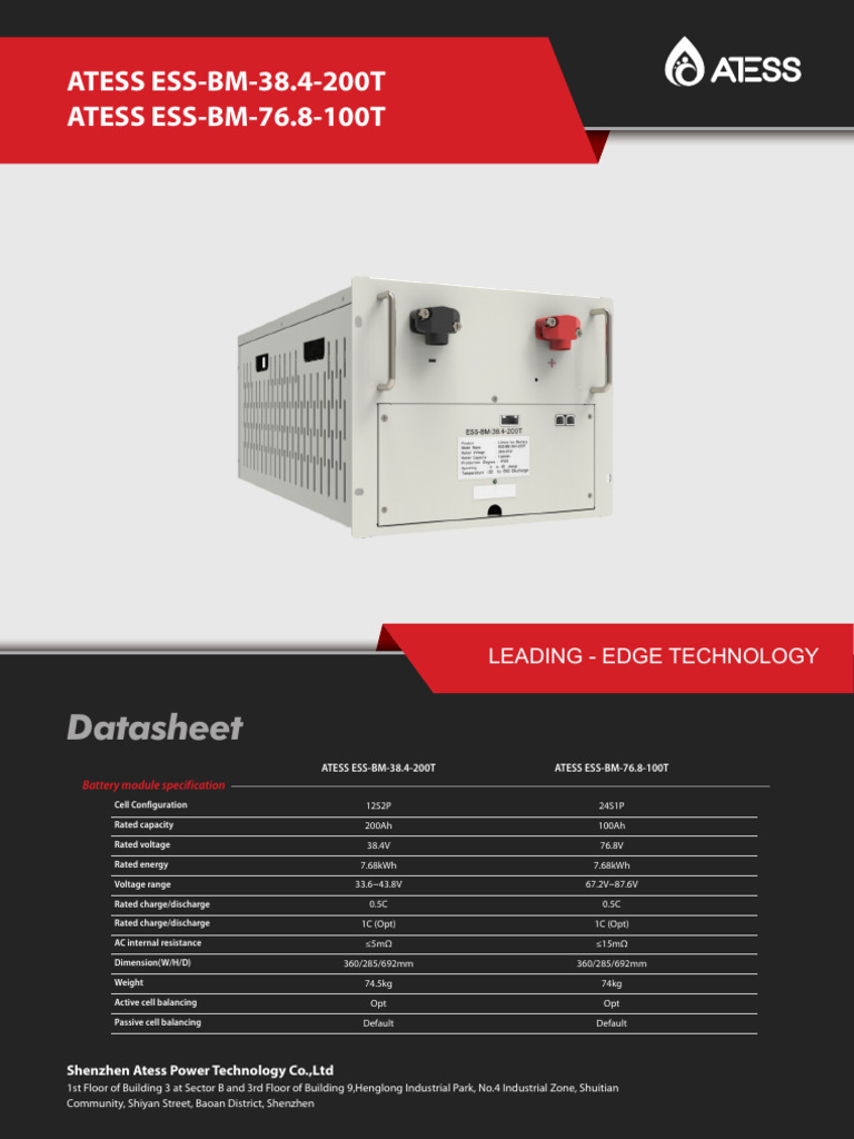 ATESS Battery Module Specifications | PDF