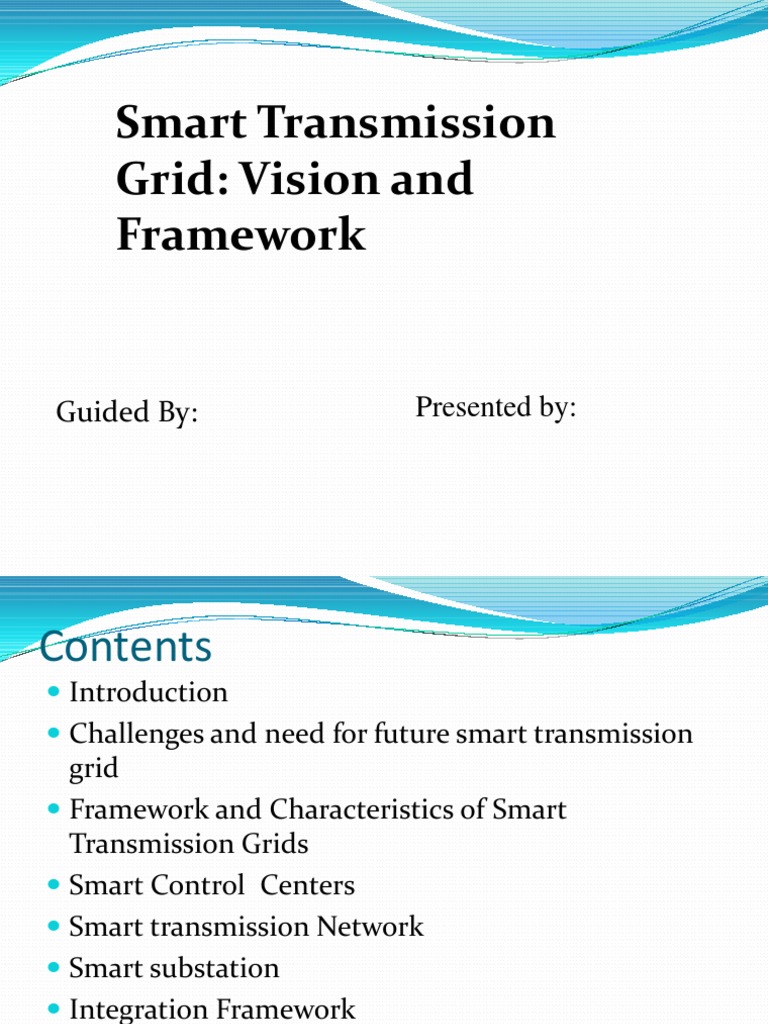Smart Transmission Grid Vision and Framework | PDF | Electrical Grid ...