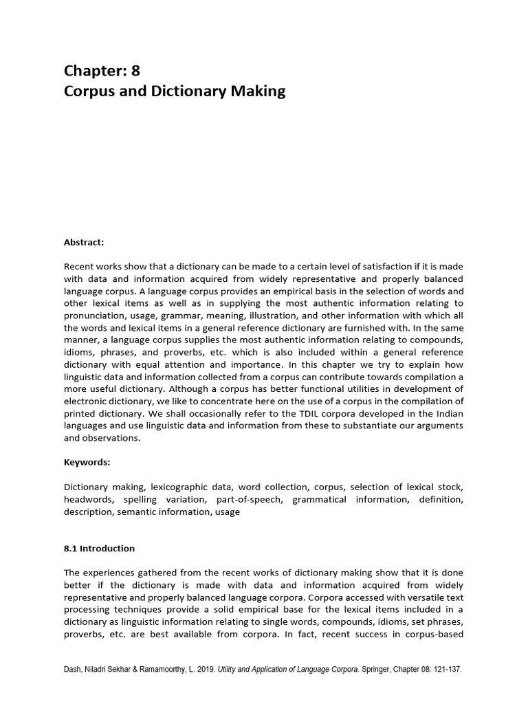 Corpus-Based Dictionary Compilation | PDF | Word | Semantics