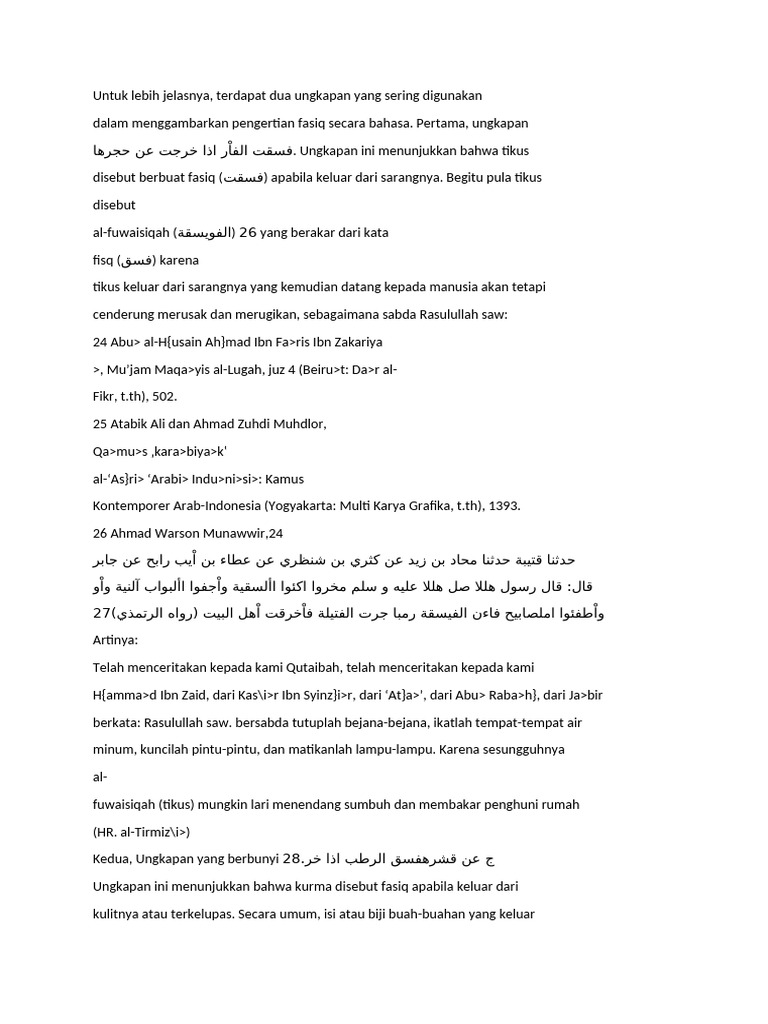 Pengertian dan Contoh Fasiq | PDF