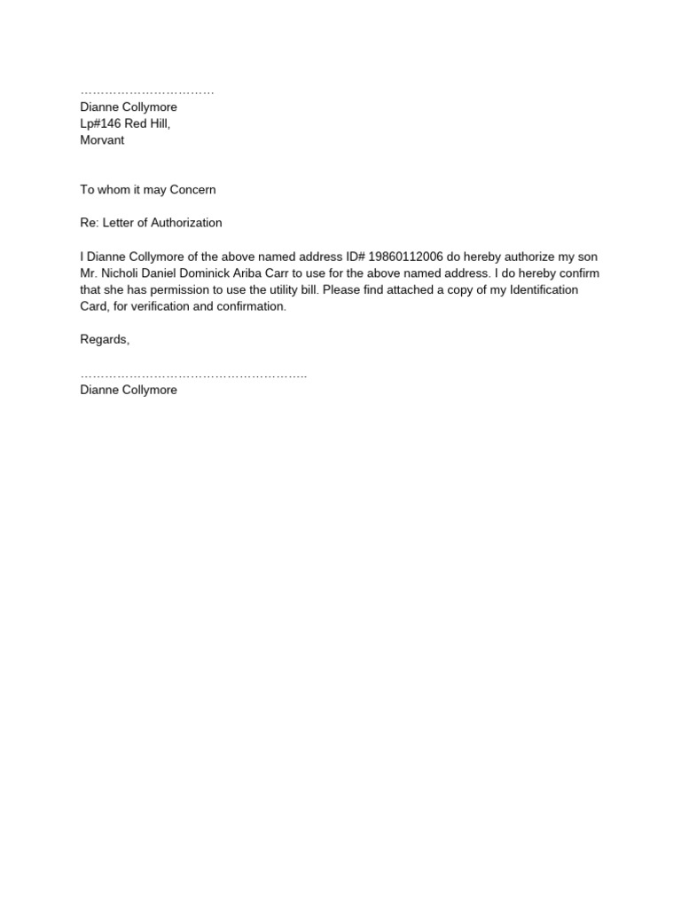 Authorization for Utility Bill Use | PDF