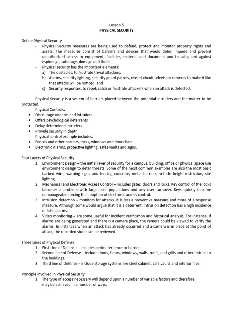 Understanding Physical Security Measures | PDF | Physical Security ...
