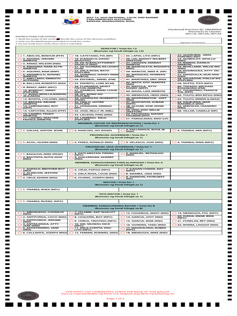 Voting Instructions for 2025 Elections | PDF | Philippines | Elections